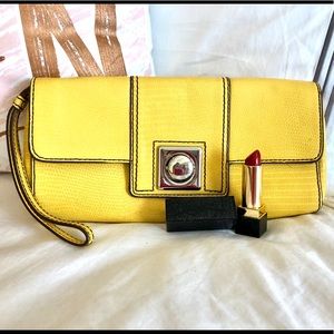 Banana Republic Yellow Leather Clutch Bag BR